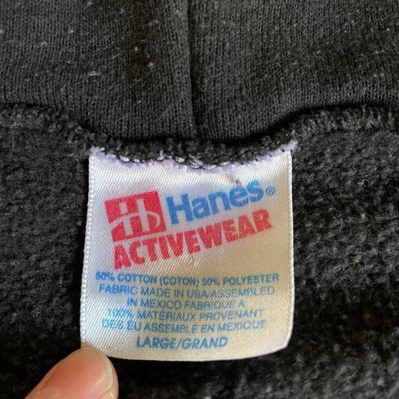 Vintage Mammoth Hoodie Sweatshirt Large Black Mountain Ski Snow Snowboard 90s - Picture 6 of 10